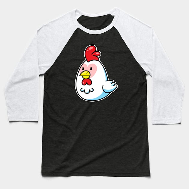 Chicky Chicken Baseball T-Shirt by rudypagnel